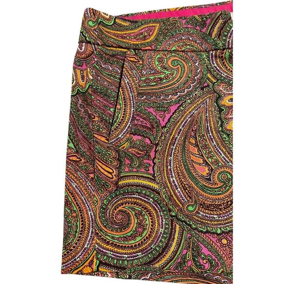 J. Crew Women's Multicolored Paisley Boho Retro Shorts SIZE-8 - Picture 5 of 7